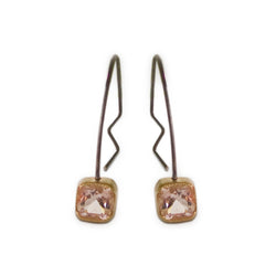 Genuine Morganite Hoop Earrings