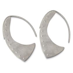 East Fourth Street Jewelry, Flat silhouette sterling silver alternative hoop earring. 1.5