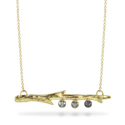 Montana sapphires and 18kt Fairmined yellow gold Pendant by East Fourth Street Jewelry. Hand carved and cast in our Minnesota studio.